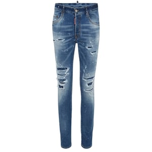 Jeans Azules Con Efecto De Pintura Desgastada Estilo Skater De Dsquared2