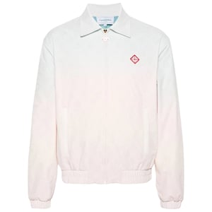 Chaqueta Blanca Degradada Con Monograma De Casablanca Perforado Y Cortado A Láser