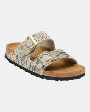 Sandalias con Detalle de Logo en Gris Claro
