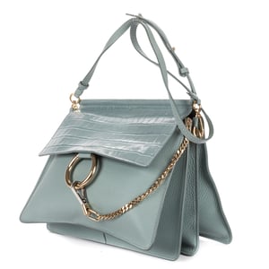 Chloé Medium Faye Bag Medium en  azul claro Cuero de ternera