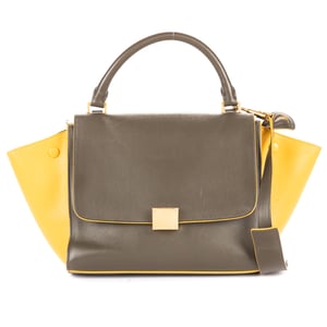 Celine Trapeze Small en  caqui Cuero de ternero