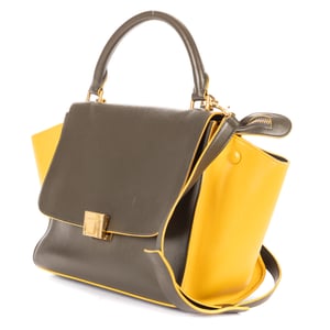 Celine Trapeze Small en  caqui Cuero de ternero