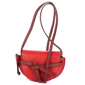 Loewe Mini Gate Crossbody Mini en  rojo Cuero de ternero