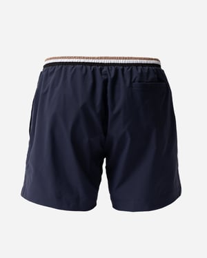 Bañador con detalle de logo en azul marino oscuro