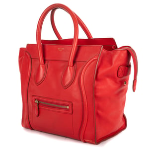 Celine Mini Lugagge Bag Mini en  Red Cuero de ternero