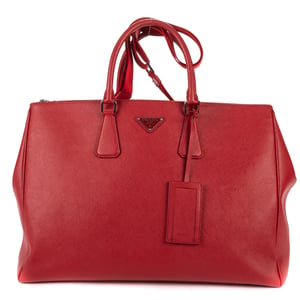 Prada XL Galleria Double Zip Tote XL en  rojo Cuero de ternero