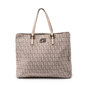 Fendi Small Square Shopping Tote  en  rosa Lienzo