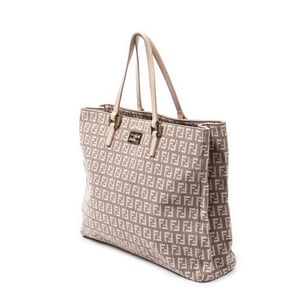 Fendi Small Square Shopping Tote  en  rosa Lienzo