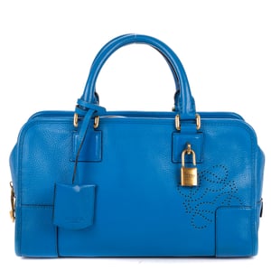 Loewe Amazona Logo Anagram Zip Tote 28 en  azul Cuero de ternero