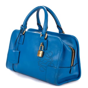 Loewe Amazona Logo Anagram Zip Tote 28 en  azul Cuero de ternero