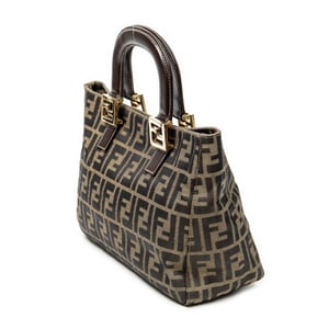 Fendi Small Open Tote  en  marrón Lienzo