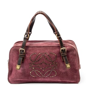 Loewe Studded Amazona 30 en  Borgoña Cuero de ternero
