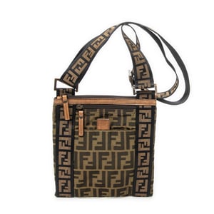 Fendi Square Zip Crossbody  en  marrón Lienzo