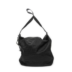 Fendi Large Zip Messenger  en  negro Lienzo