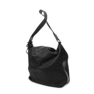 Fendi Large Zip Messenger  en  negro Lienzo