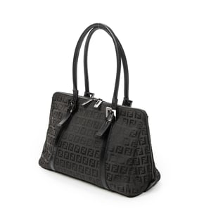Fendi Small Double Zip Bowler  en  negro Lienzo
