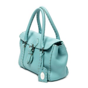 Fendi Mini Linda  en  azul claro Cuero de ternero