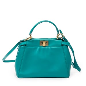 Fendi Mini Peekaboo  en  Teal Cuero de ternero