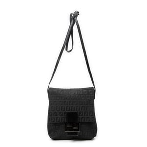 Fendi Small Flap Crossbody  en  negro Lienzo