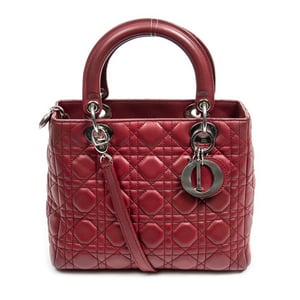 Dior Medium Lady Dior  en  Red Cuero de ternero