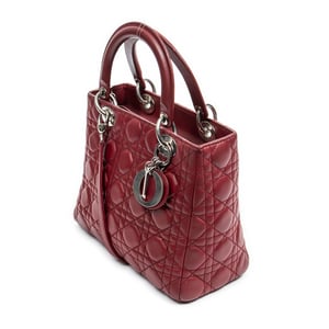 Dior Medium Lady Dior  en  Red Cuero de ternero