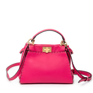 Fendi Mini Peekaboo  en  rosa Cuero de ternero