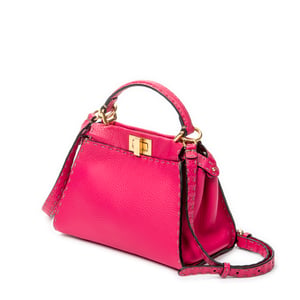 Fendi Mini Peekaboo  en  rosa Cuero de ternero
