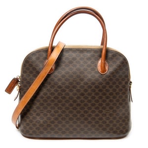 Celine Dome Top Handle  en  marrón Lienzo recubierto