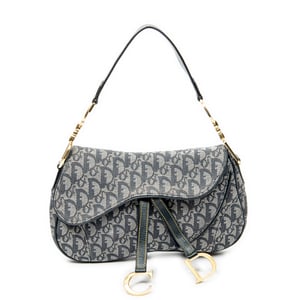 Dior Trotter Double Saddle Bag  en  Marina Lienzo