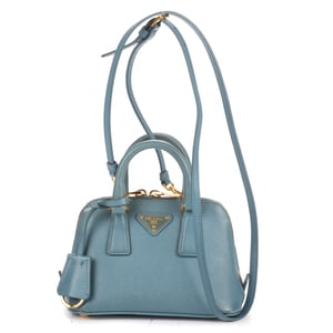 Prada Mini Promenada Mini en  azul Cuero de ternero