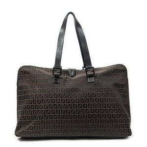 Fendi FF Weekender  en  marrón oscuro Lienzo