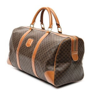 Celine Vintage Medium Travel Boston  en  marrón Lienzo recubierto
