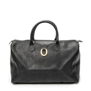Dior Vintage Medium Travel Boston  en  negro Lienzo recubierto