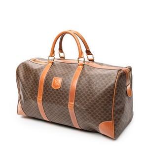 Celine Vintage Large Travel Boston  en  marrón Lienzo recubierto