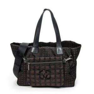 Chanel 2-Way New Travel Line Tote  en  marrón oscuro Lienzo