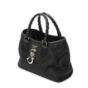 Dior Small Lovely Trotter Tote  en  negro Lienzo