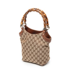 Gucci Small Bamboo Tote  en  marrón Lienzo