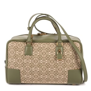 Loewe Amazona Anagram Zip Tote 28 en  verde Cuero de ternero
