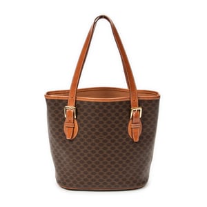 Celine Vintage Bucket Tote  en  marrón Lienzo recubierto