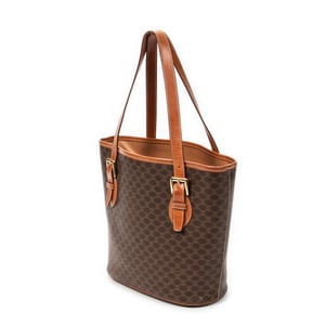 Celine Vintage Bucket Tote  en  marrón Lienzo recubierto