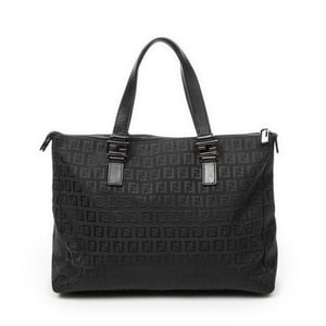 Fendi Roll Tote  en  negro Lienzo