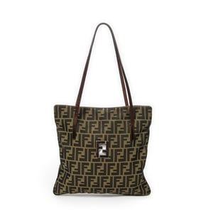 Fendi Square Tote  en  marrón Lienzo