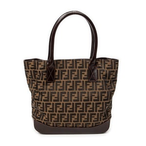 Fendi Large Open Tote  en  marrón Lienzo