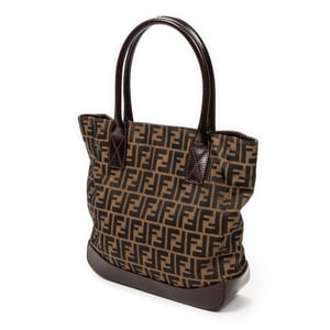 Fendi Large Open Tote  en  marrón Lienzo