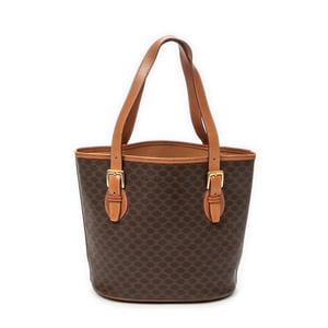 Celine Vintage Bucket Tote  en  marrón Lienzo recubierto