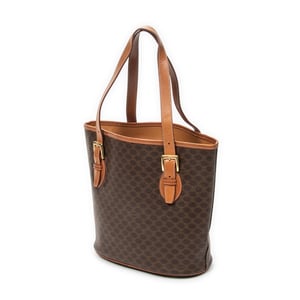 Celine Vintage Bucket Tote  en  marrón Lienzo recubierto