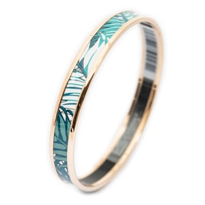 Hermès Enamel Bangle PM en  Teal Acero inoxidable sin níquel