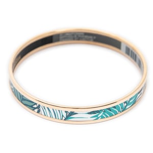 Hermès Enamel Bangle PM en  Teal Acero inoxidable sin níquel
