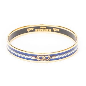 Hermès Enamel Bangle PM en  Blue Acero inoxidable sin níquel