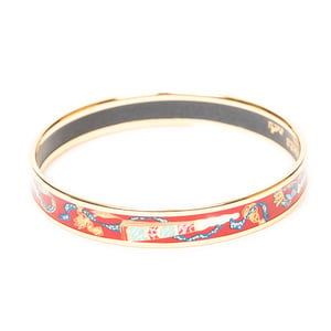 Hermès Enamel Bangle PM en  Red Acero inoxidable sin níquel